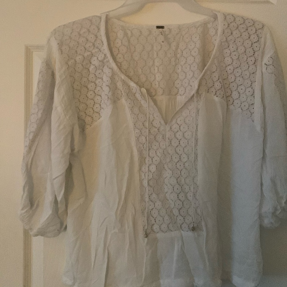 Free People cotton and lace blouse
